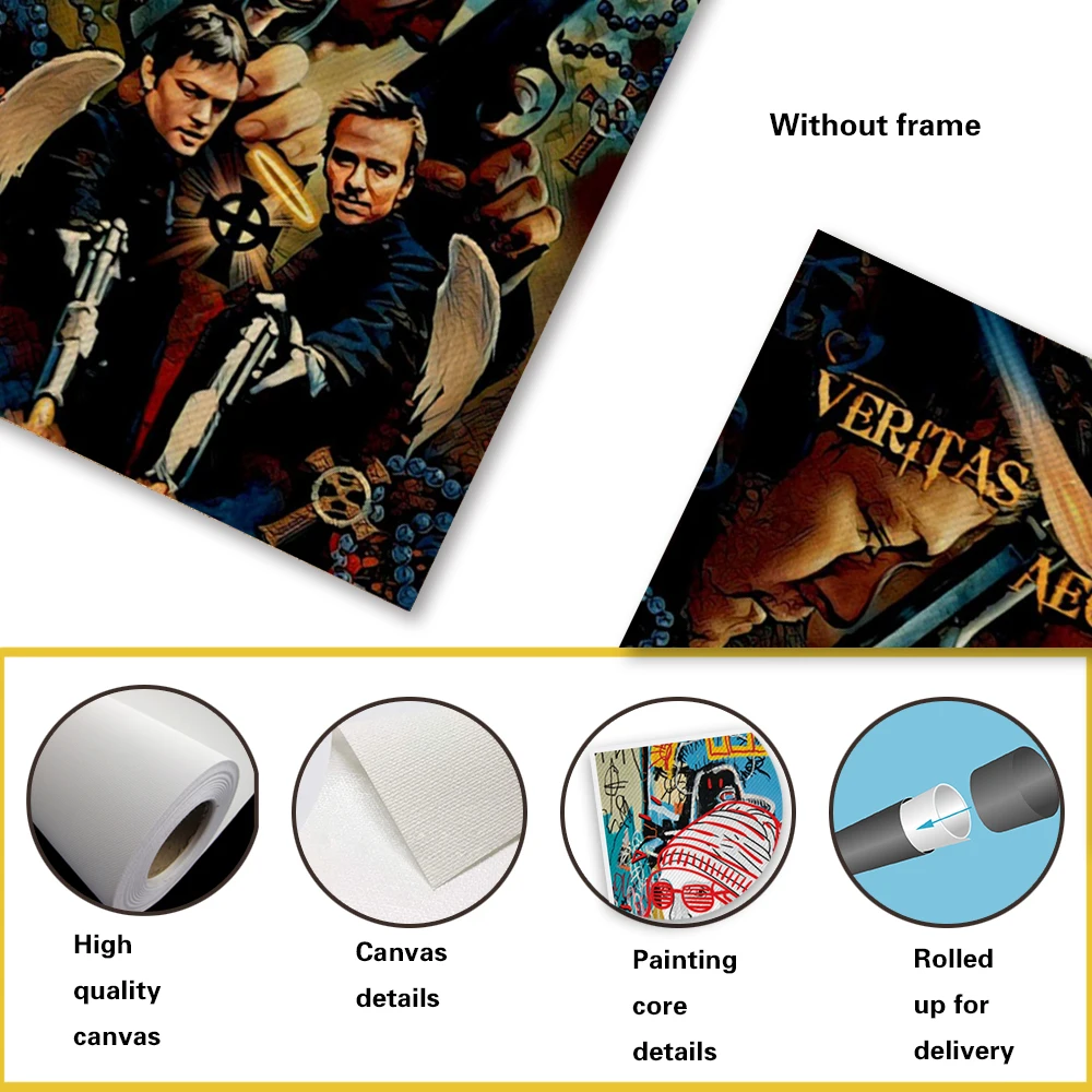 

The Boondock Saints Quotes Movie Poster Hanger Modern Canvas Painting Wall Art for Living Room Bedroom Pictures Decoration