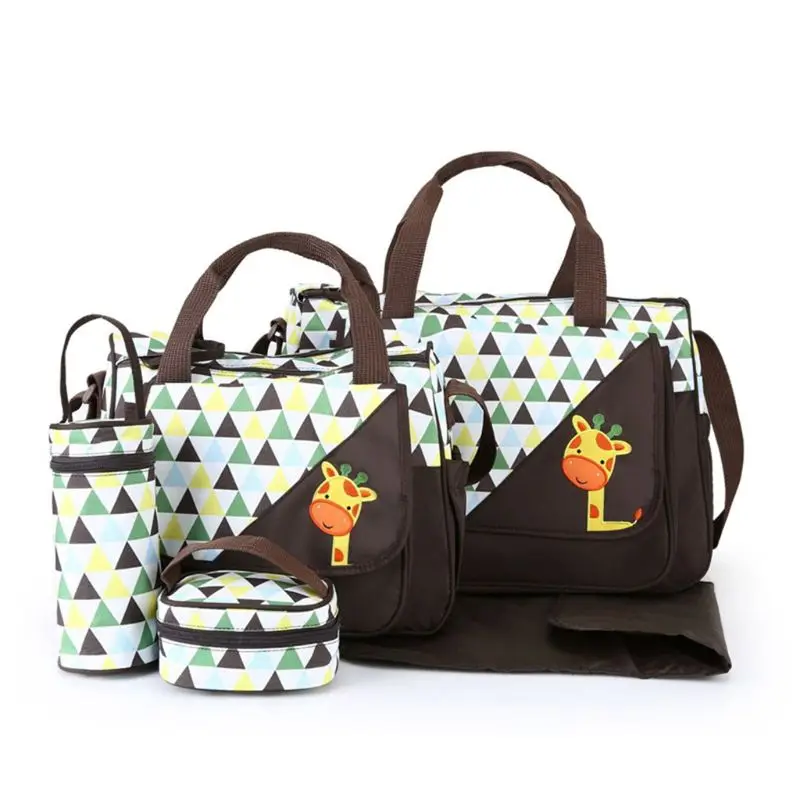 

5Pcs Cartoon Animal Baby Diaper Bag Tote Waterproof Large Capacity Mummy Handbag
