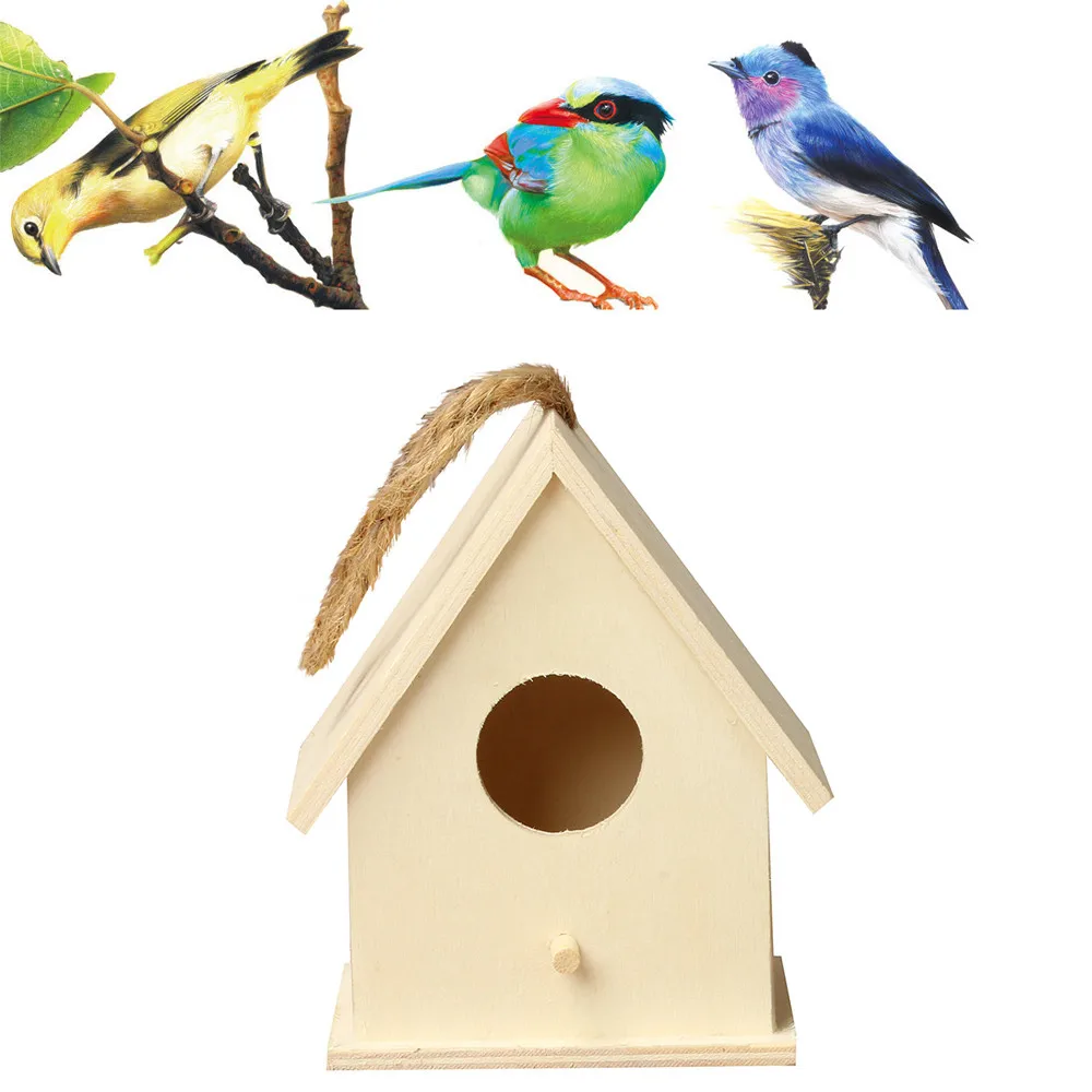 Nest Dox House Bird Box Wooden Cage Home Yard Decoration Birds Egg Container Breeding | Дом и сад