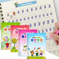 6 booksset 3d groove reusable childrens copybook for calligraphy hand writing practice word book for kids 3 8 montessori toys