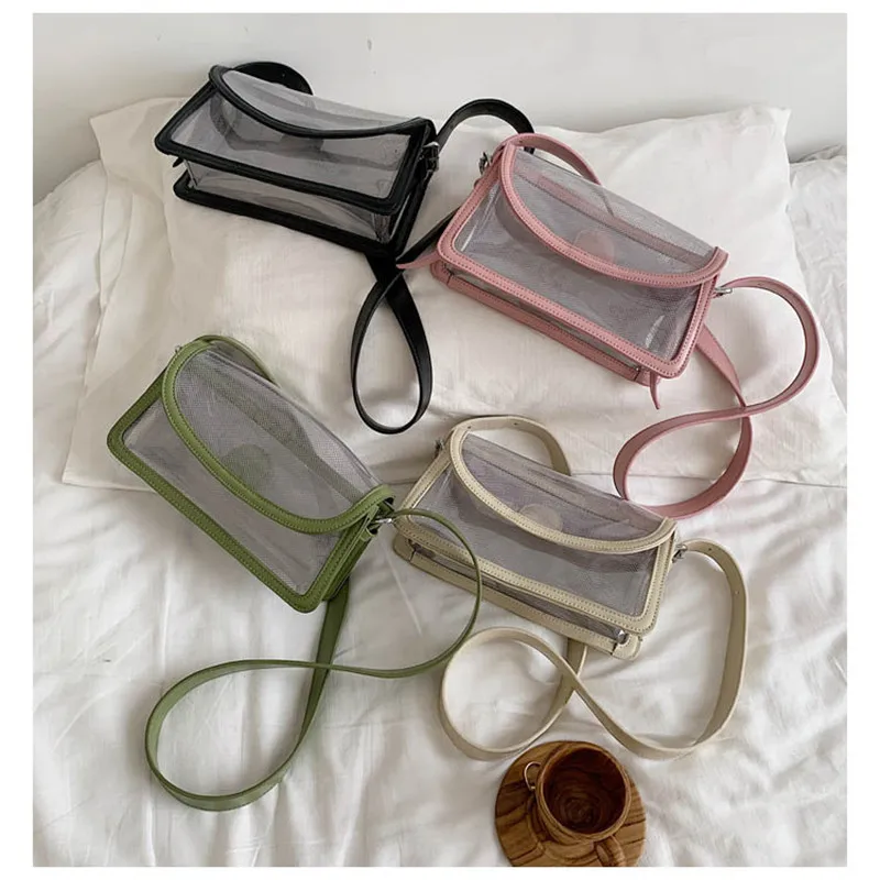 Transparent Jelly bag 2019 Fashion New High Quality PVC Women's Designer Handbag Cute Girl Lock Chain Shoulder Messenger bags