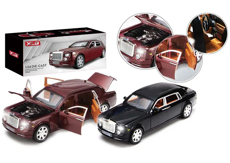 Модель автомобиля из сплава под давлением в масштабе 1:24 модель рулоне Royce Phantom