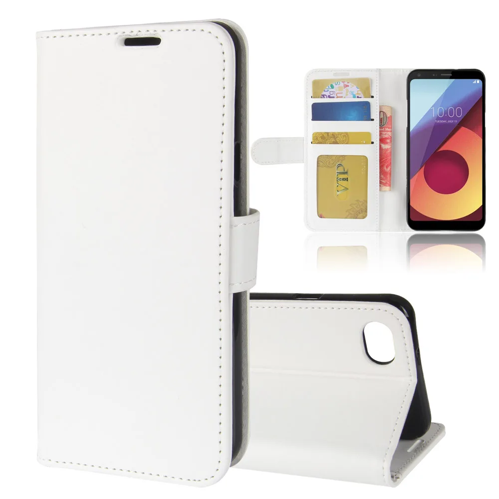 Кожаный чехол-книжка для LG Q6 Plus чехол телефона мягкий силиконовый чехол-бумажник