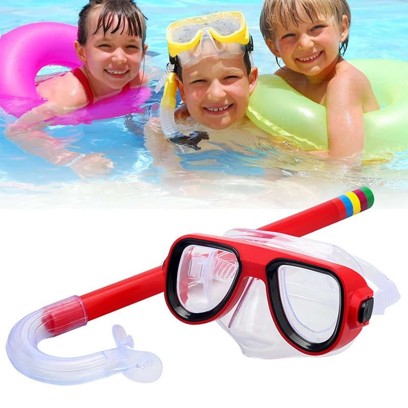 

Kids Diving Goggle Mask Breathing Tube Swimming Anti-fog Shockproof Glasses Band Snorkeling Underwater Accessories Set