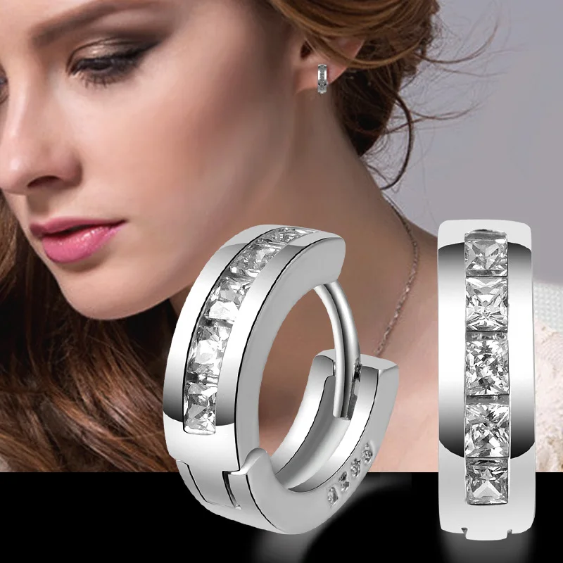 Модные серьги гвоздики серебряного цвета ювелирные изделия Роскошные