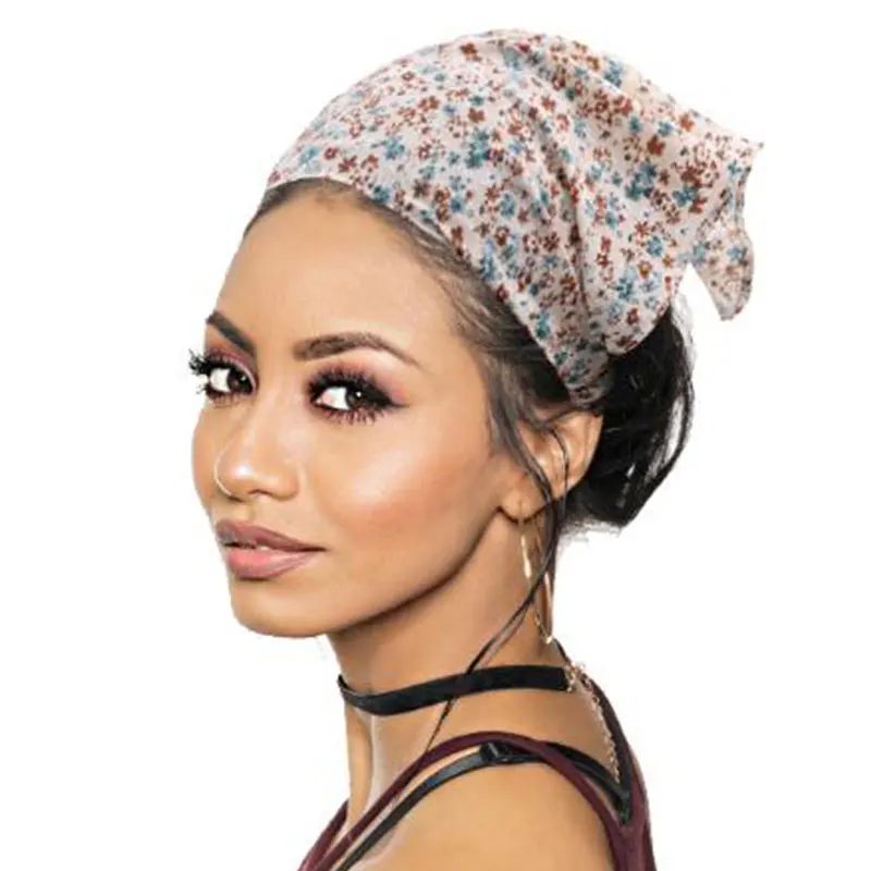 

Printting Hair Scarf Scrunchies Vintage Triangle Bandanas Hairband Headband With Clips Elastic Hair Bands Headwrap Accesories