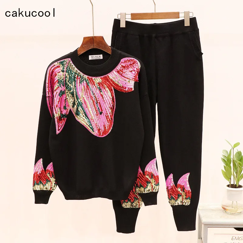 Женский трикотажный костюм Cakucool весенний комплект из 2 предметов свитер с