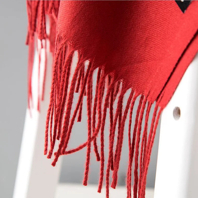 Женский однотонный кашемировый шарф толстые теплые зимние шарфы большой