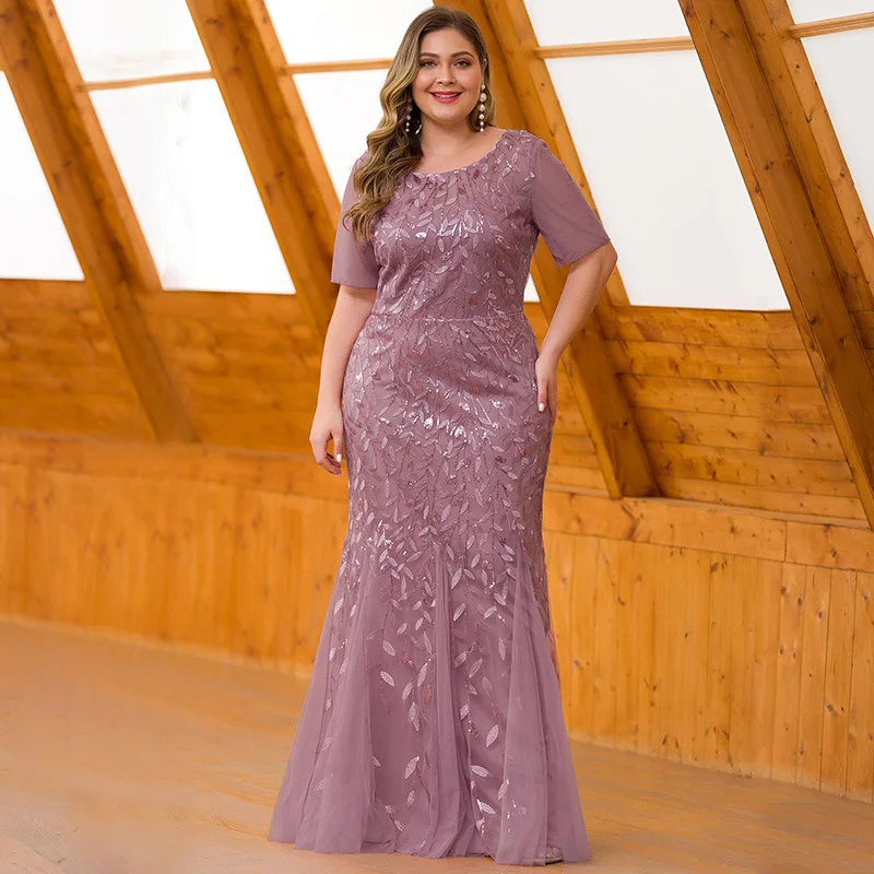 Женское платье с блестками 9XL металлическое блестящее вечернее русалки большого