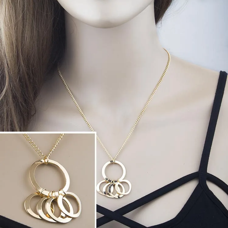 Необычное новое простое ожерелье круглая подвеска женское модное уличное до