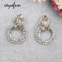 veyofun round rhinestone stud earrings fashion skull hand shape dangle earrings jewelry for women
