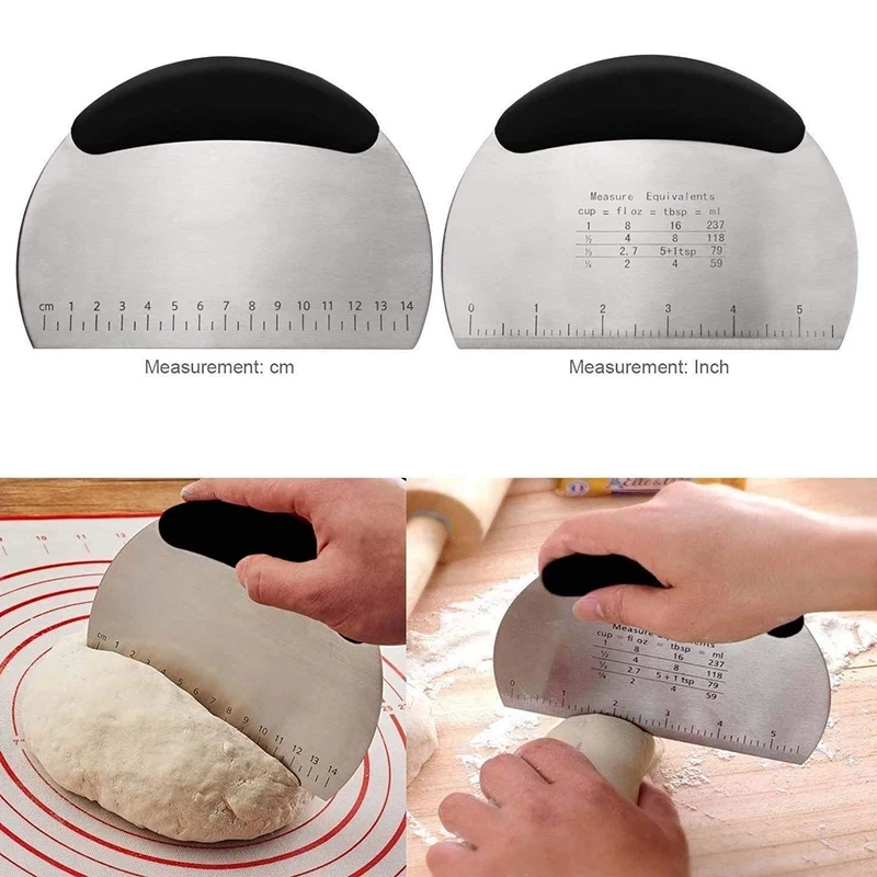 

Measuring Spoons Set, Pastry Scraper, Dough Blender, Biscuit Cutter Set, Flour ,Professional Baking - 4 Pieces/ Set