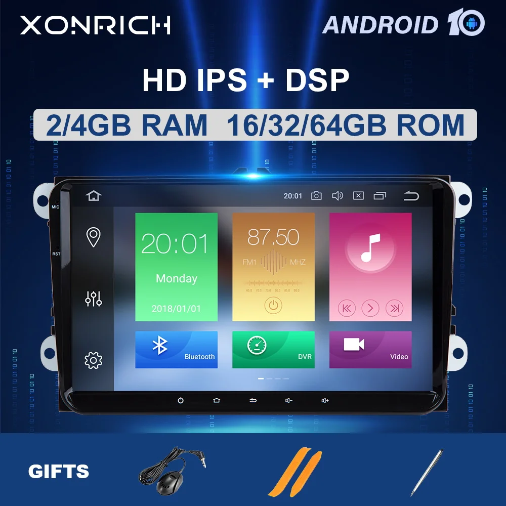Автомагнитола 2DIN 4 Гб Android 10 GPS навигация для VW Passat B6 amarok volkswagen Skoda Octavia 2 superb JettaT5 golf 5