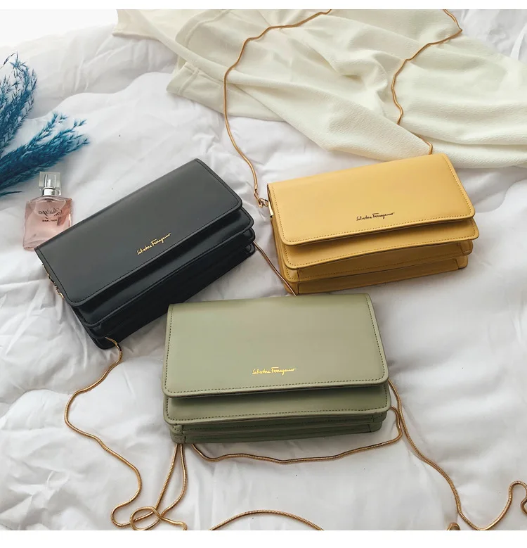 

New fashion chain versatile ins one shoulder organ square bag