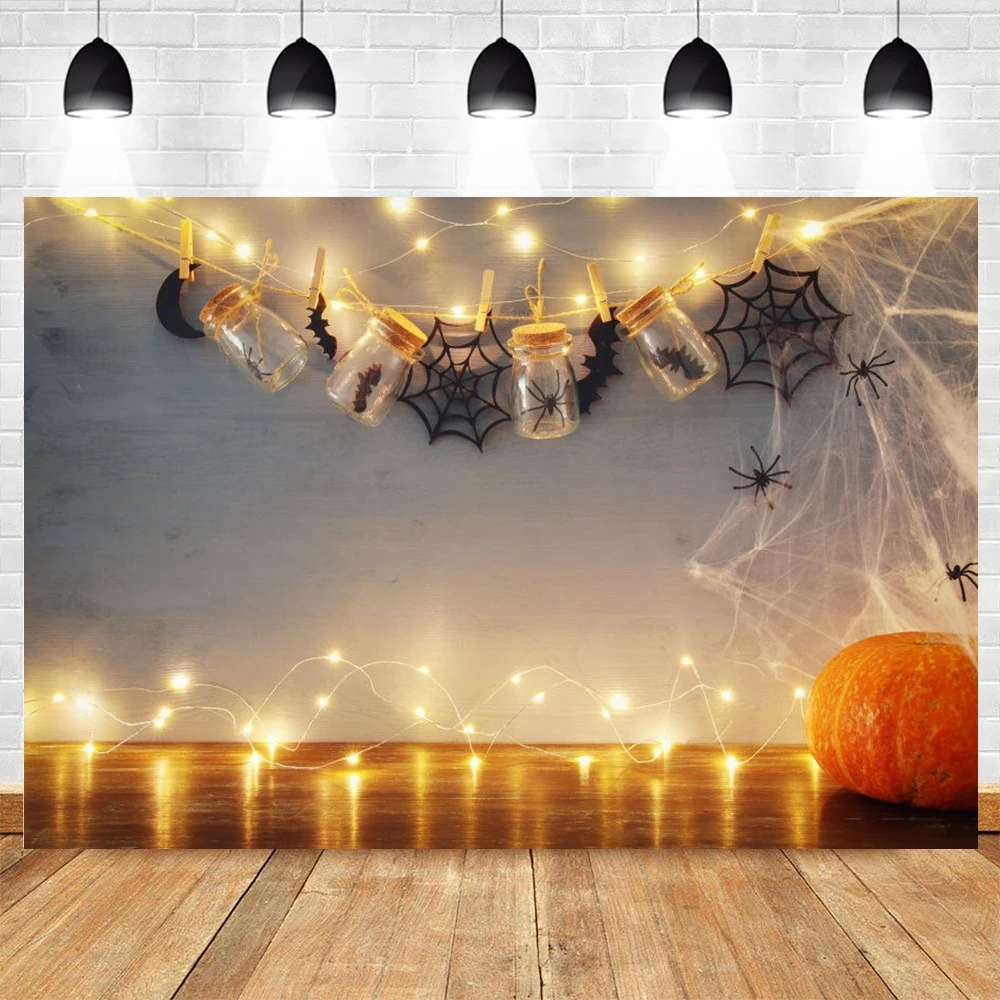 

Halloween Backdrop Pumpkin Lantern Spider Web Newborn Baby Scene Photography Background Vinyl Photocall Photozone Photophone