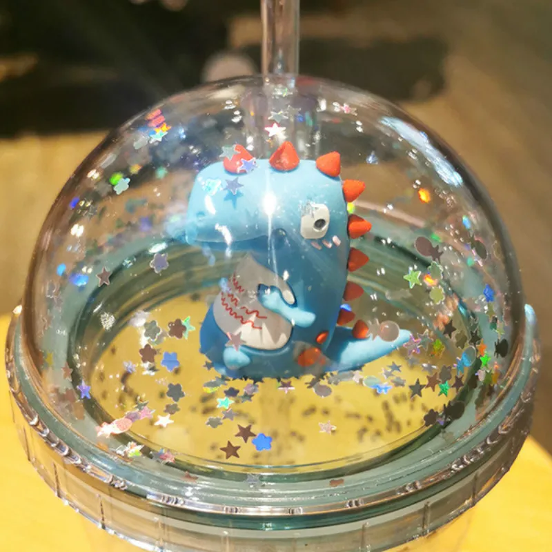 450 мл двойной мультяшный динозавр пластиковый стакан бутылка для воды девочки