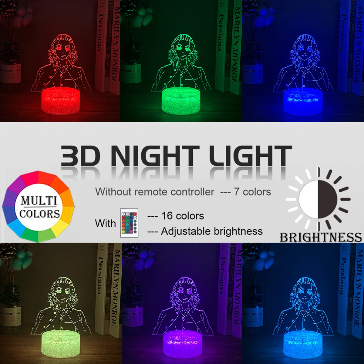 Led Lamp Tokyo Revengers Mikey for Child Bedroom Decor Night Light Birthday Gift Room Table Anime 3d | Лампы и освещение