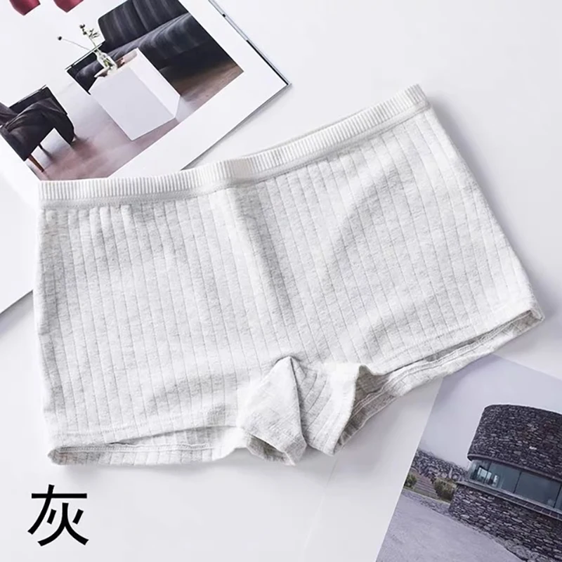 

Sexy Cotton Panties Striped Women Boyshorts Breathable Ladies Safety Underwear Girls Underpants Flat Boxer Shorts Culotte Femme
