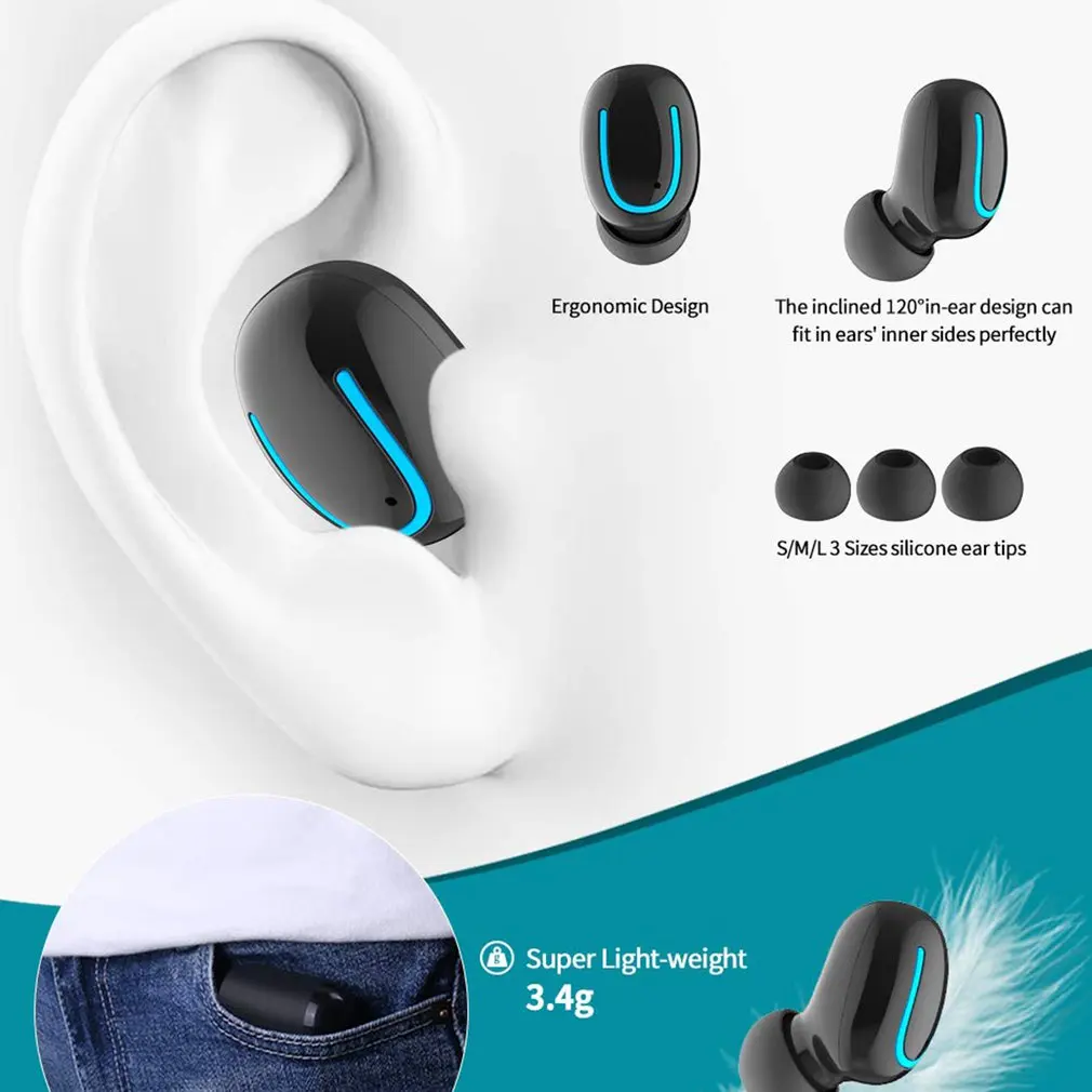 Новые мини TWS V5.0 Bluetooth наушники 5D истинный беспроводной стерео глубокий бас звук с двойной гарнитурой HIFI беспроводные наушники банк