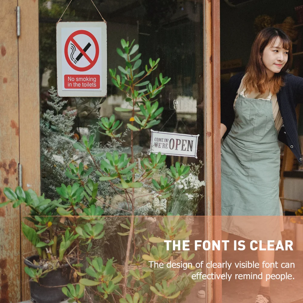 

1Pc Smoking Sign Creative Smoking Door Sign Hanging Doorplate for Toilet