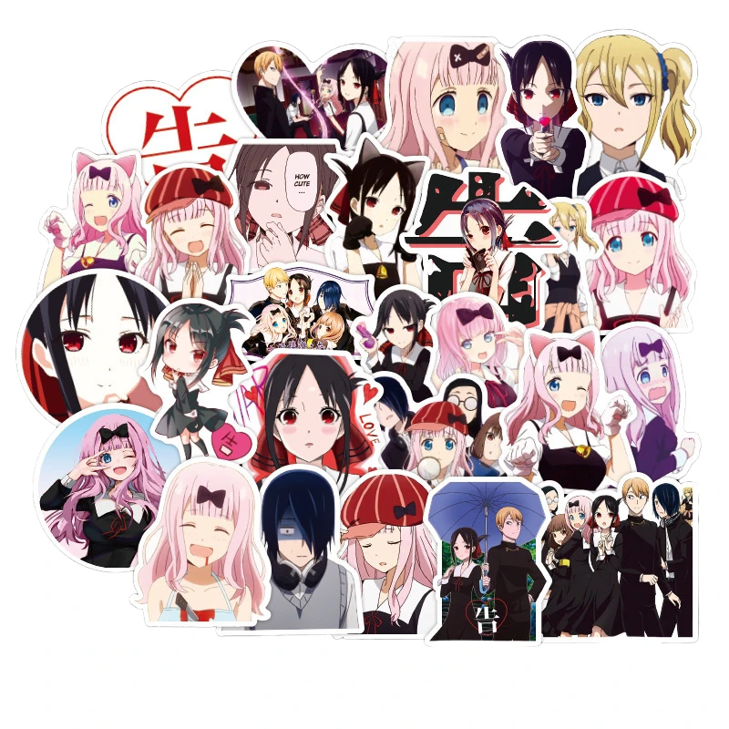 

50 шт., аниме наклейки Kaguya-sama: Love Is War, Fujiwara Chika Shinomiya Kaguya, автомобильные наклейки для ноутбука, чемодана