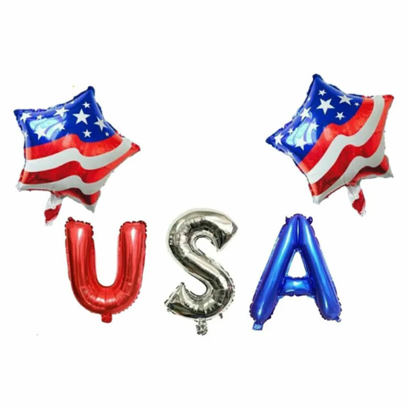 July 4th День независимости США Алюминиевая Фольга Воздушный шар американский флаг
