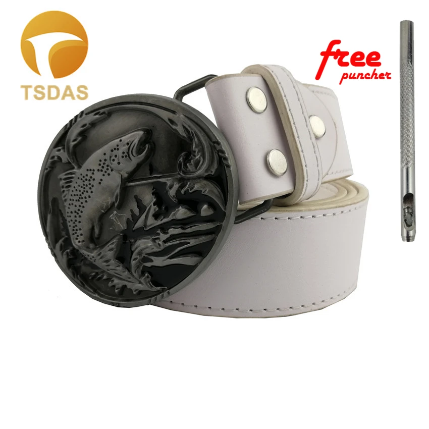 Новый западный Для мужчин пряжки ремня рыбы джинсовое Ковбойское Платье