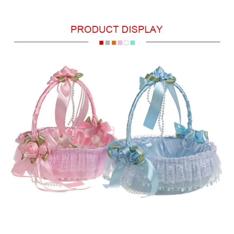 Кружевная Цветочная корзина для девочек декоративная цветов в западном стиле