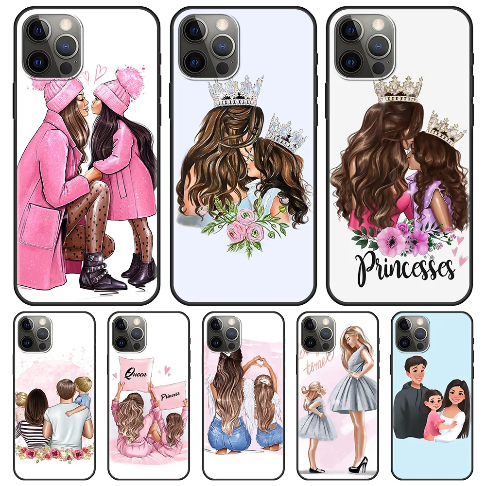 

Love Flower Mom Baby Phone Case for Apple iPhone 11 7 XR 12 Pro Max X 6 6S 8 Plus 11Pro 12 Mini XS 5 5S SE Soft Back Cover