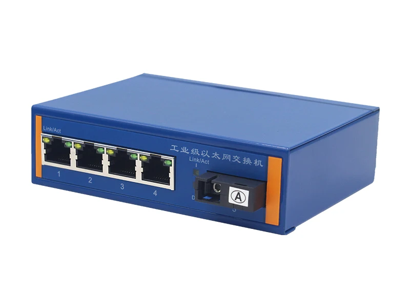 Промышленный Ethernet коммутатор 10/100 м волокно переключатели 1SC 4 RJ45 медиа-конвертер к сети Ethernet