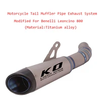 motorcycle exhaust system set modified replace original tail muffler pipe titanium lossless install for benelli leoncino 800