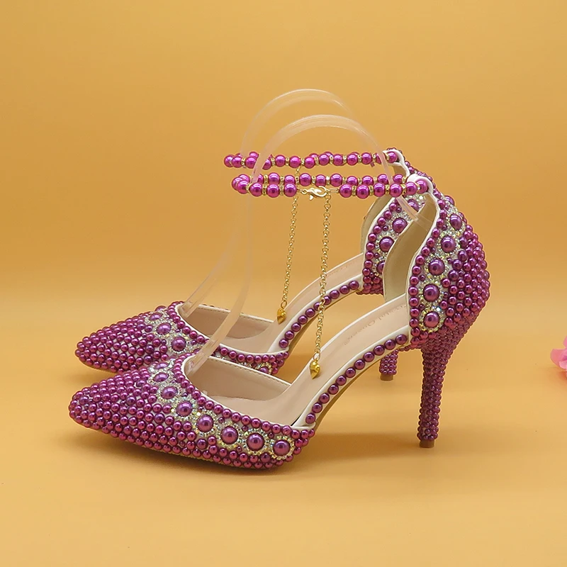 Женские летние свадебные сандалии с острым носком туфли ремешком на щиколотке и