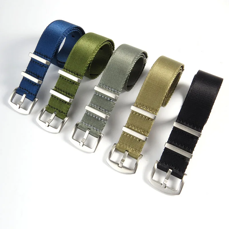 Seatbelt Nylon Nato Watch Strap Band 20mm 22mm Premium Striped Sport Watchband Belt Woven Fabric Wristwatch Bracelet Accessories