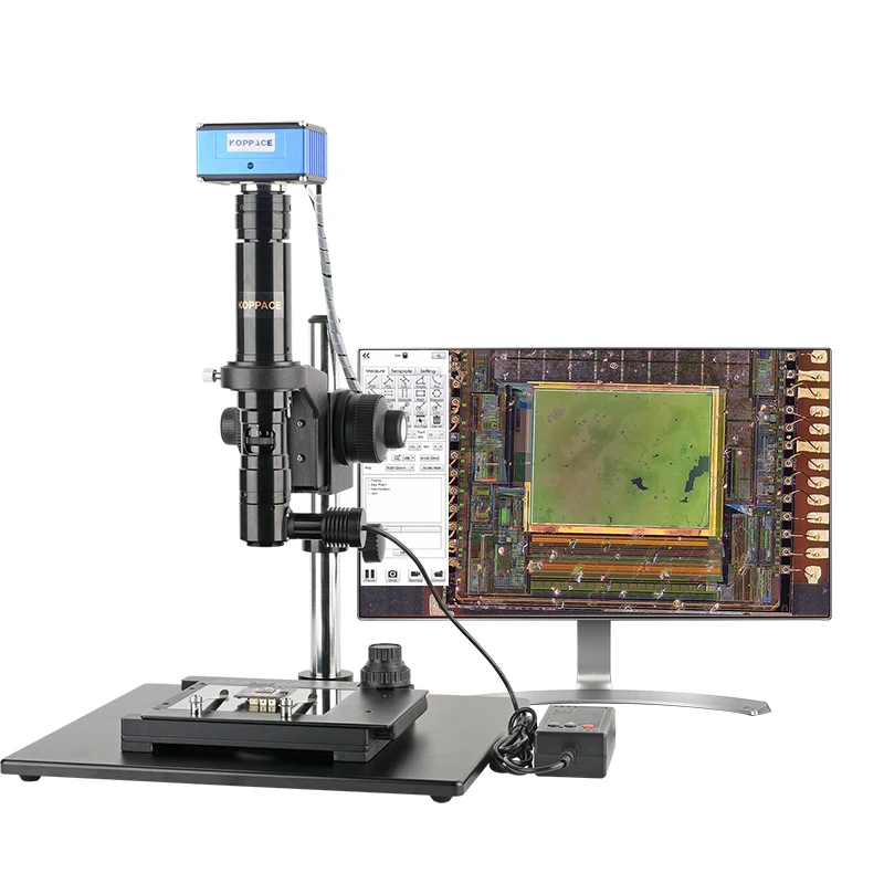 

48X-300X 2 Megapixels Coaxial Photoelectron Microscope Can Take Photos and Video Measurements 0.7X-4.5X Continuous Zoom Lens