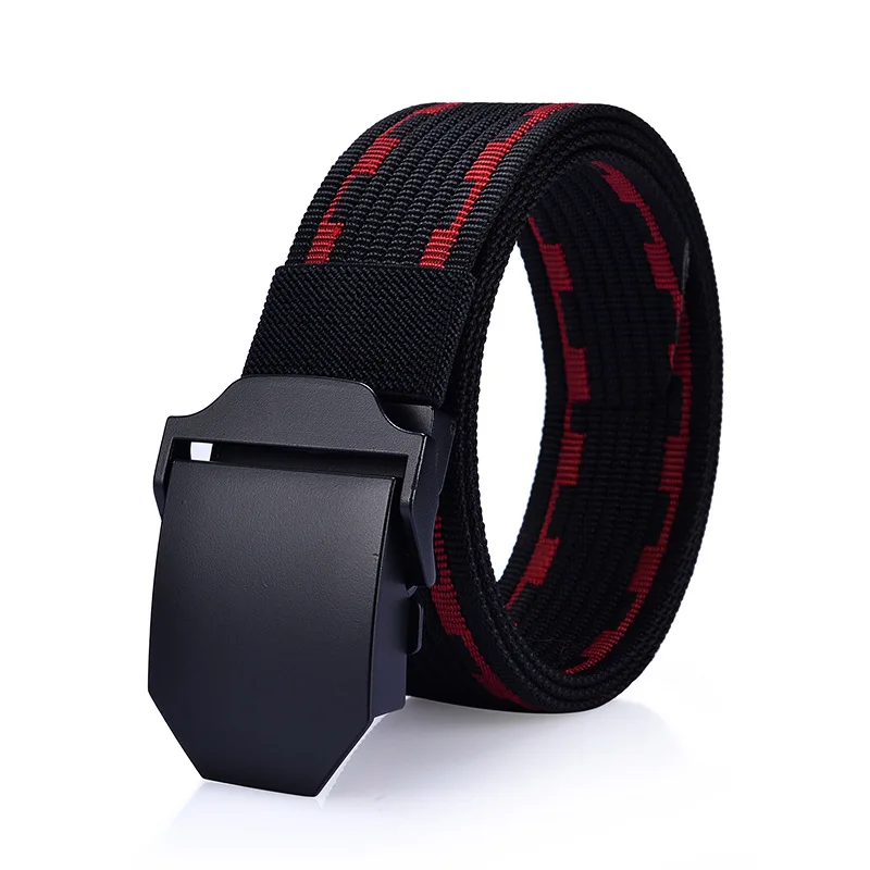 

New board buckle canvas belt automatic smooth buckle nylon belt men's