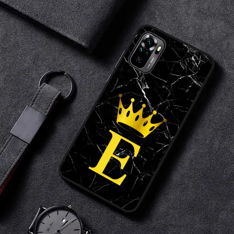 

Custom name Letter Monogram Black Marble Phone Case For Xiaomi redmi mi note 9 9a 8 8a 10 9 9s 8 8t 7 9t 10 pro max cover shell