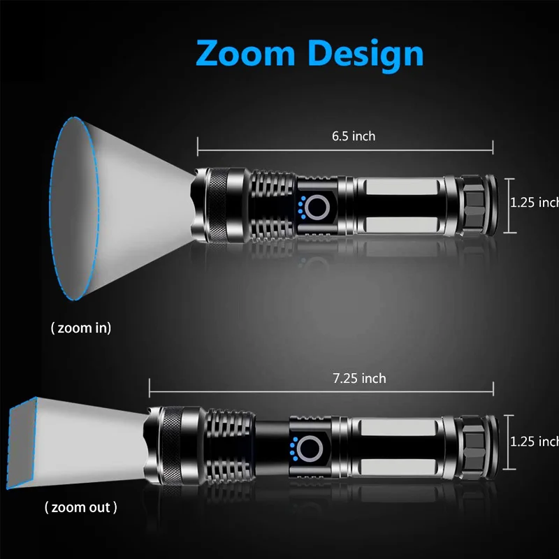 ZK20 XHP50 светодиодный флэш-светильник фонарь Zoom USB Перезаряжаемый 18650 26650 lanterna tatica