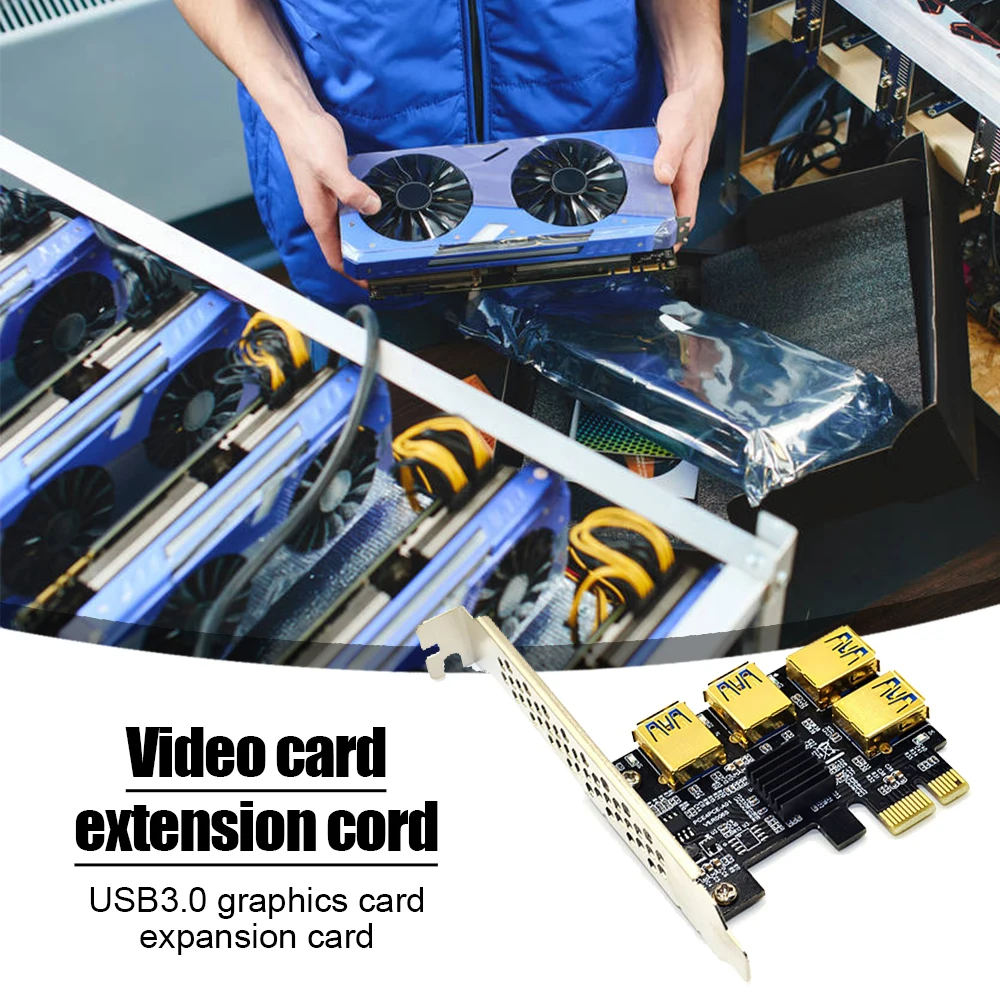 

PCIE 1 to 4 PCI Express USB 3.0 Riser Card PCIE 1x to 16x PCIe Port Multiplier Adapter Card for BTC Bitcoin Miner Mining