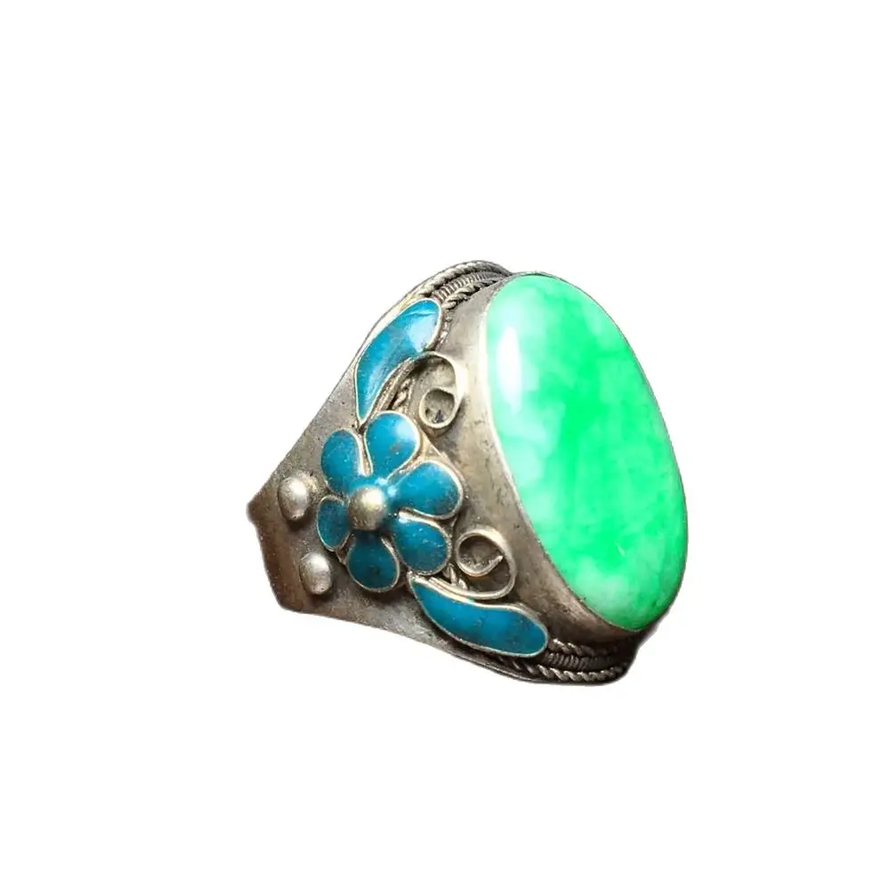 Перегородчатое инкрустированное тибетским серебряным покрытием Изумрудное