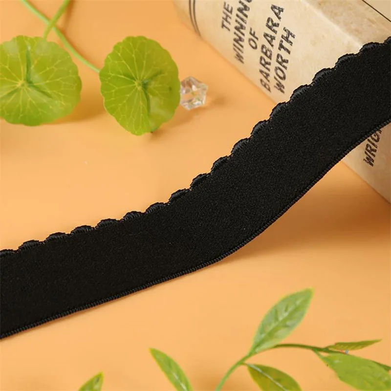 10 Yards Wave Velvet Elastic Band 15mm 20mm Black White For Underwear Garment Sewing Accessories Elastic Ribbon Bra Strap DIY