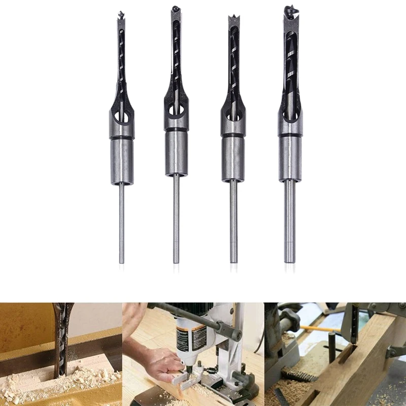 4 шт. набор из быстрорежущей долото для деревообработки квадратное сверло пила с