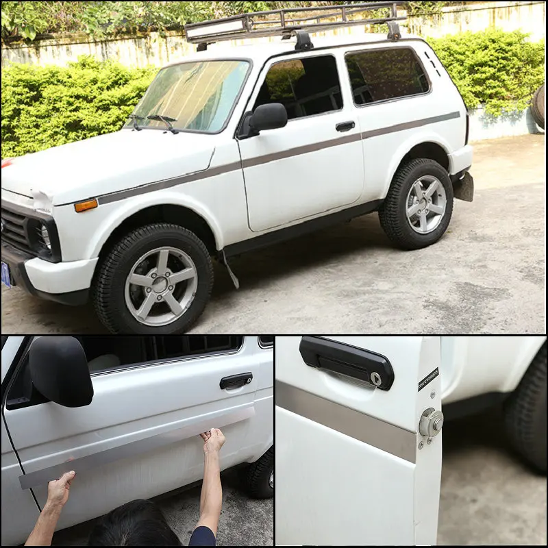 Подходит для Lada Niva body trim 6 штук матового корпуса из нержавеющей стали|Лепнина