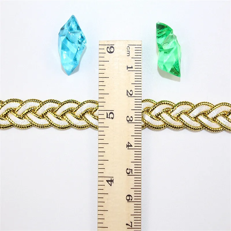 Горячая Распродажа оптовая продажа 20 ярдов золотая тесьма кружевная лента