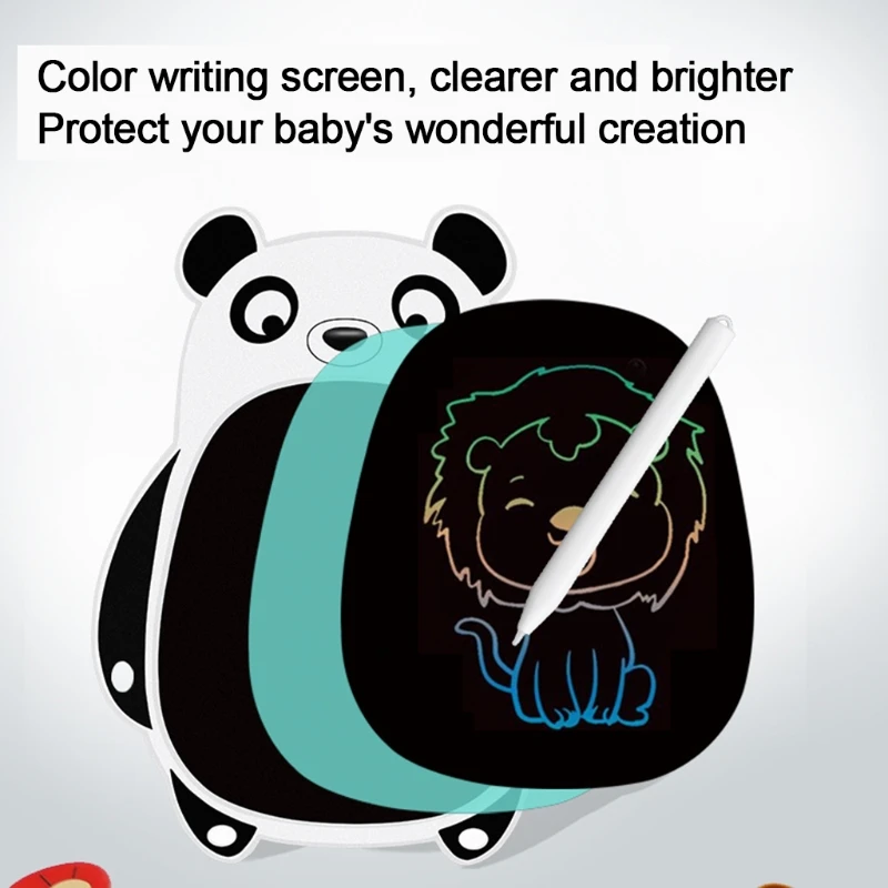 

Планшет с мультяшными животными 8,5 дюйма, ЖК-планшет для рисования, доска для рукописного ввода, подарки на день рождения для детей, грибль и ...