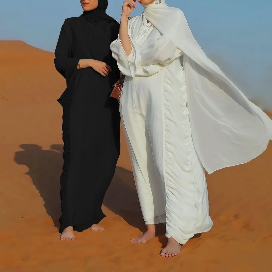 Рамадан мусульманский модный хиджаб платье ИД Дубай Нида шифоновые Абайи для женщин турецкий ислам одежда марокканский кафтан Халат