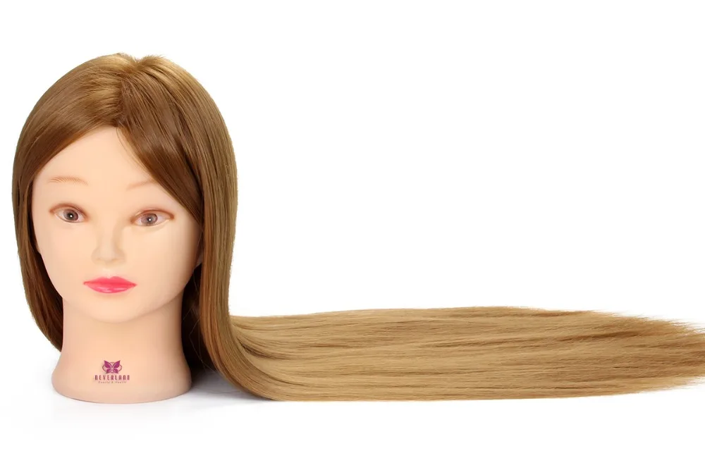 Голова манекен из коричневого волокна 26 '' тренировочная голова с держателем