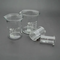 1set 5102550ml lab boro glass beaker laboratory measuring glass cup clear measuring medicine containers