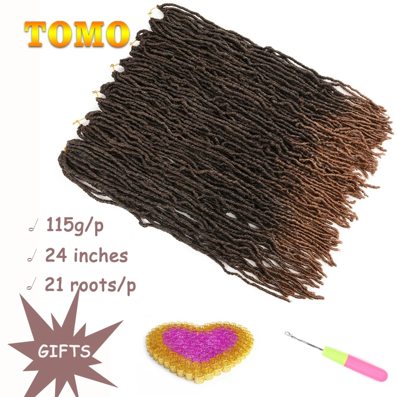 

Tomo 24 Inches Pre-Twisted Faux Locs Passion Twisted Crochet Hair Extensions Nu Locs Curly Synthetic Braiding Hair Bundles