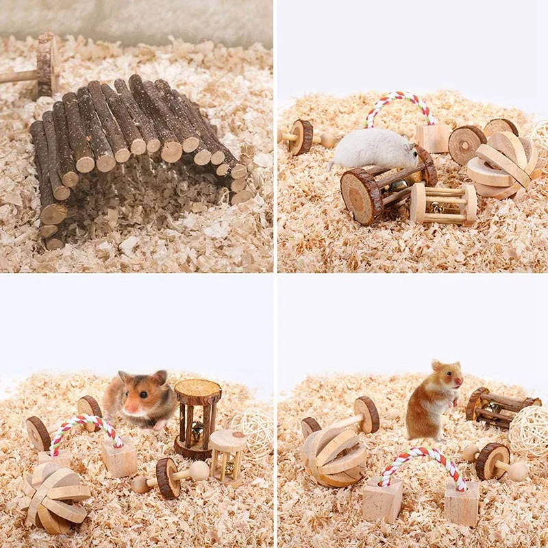 

Hamster Chew Toys, Guinea Pig Wooden Molar Toys for Chinchilla Gerbil Rat Bunny Rodent and Other Small Animals 12 Pcs