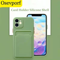 silicone wallet card slot holder back cover on for iphone 13 x xs 12 11 xr max mini 7 8 pro plus 6s se 2020 soft shockproof capa